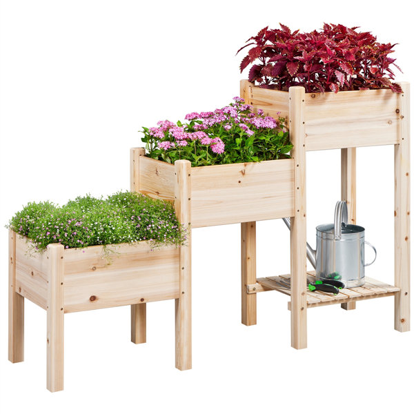 Arlmont Co Roddell Wood Elevated Planter Wayfair